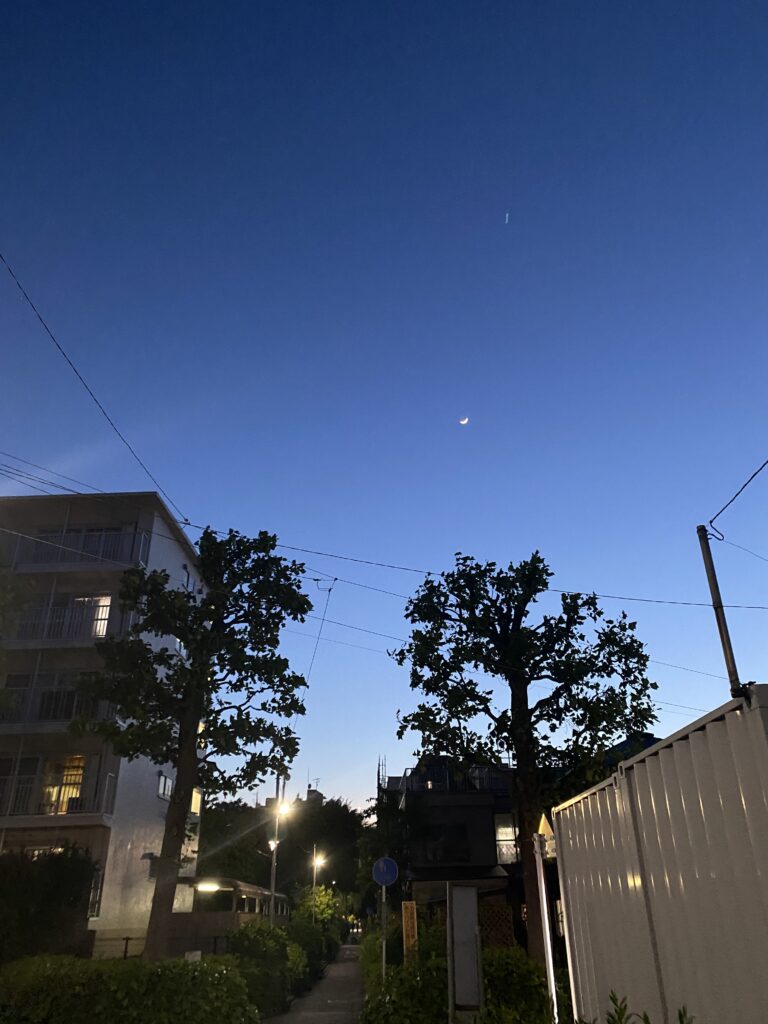 暗くなり始めた夜空